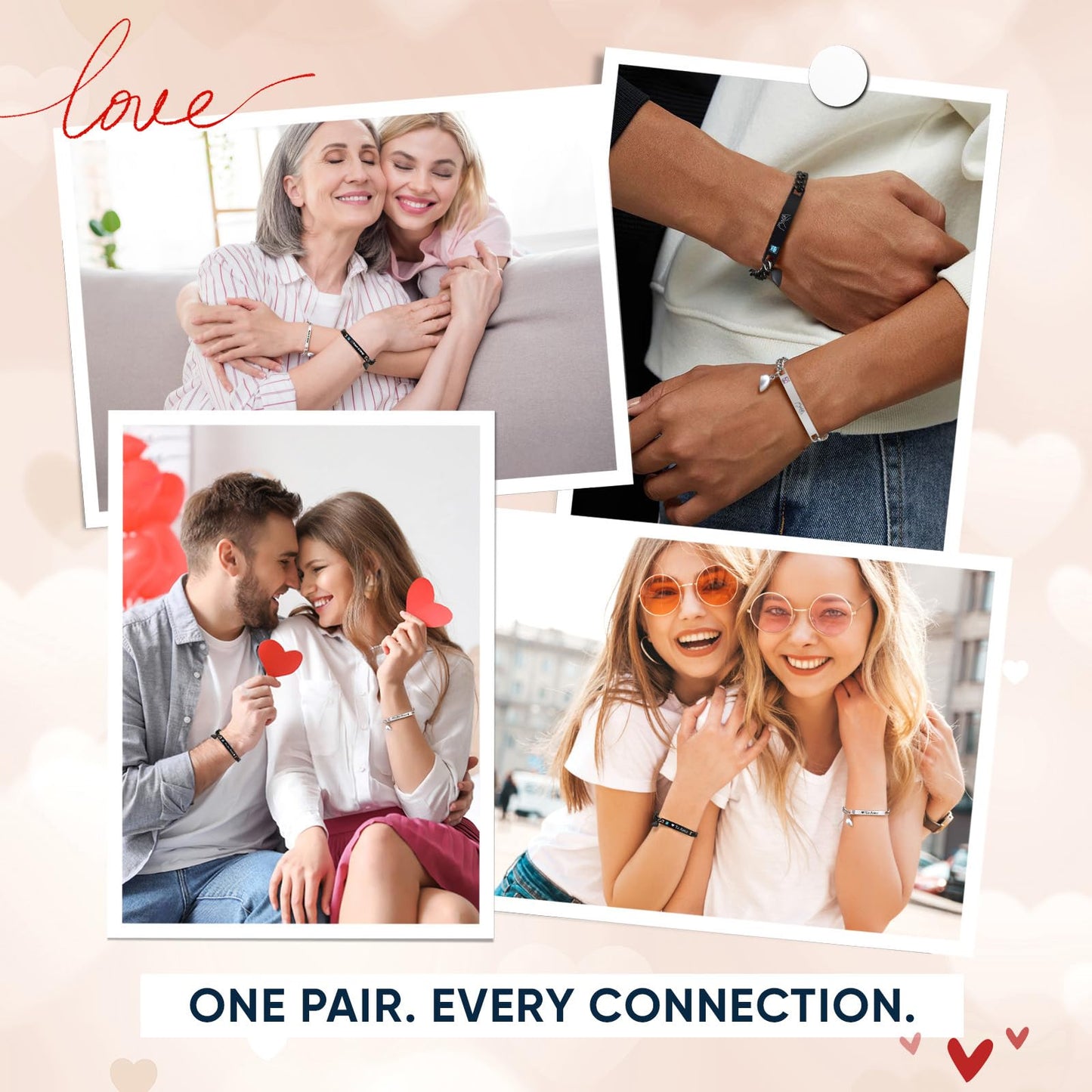 Matching Couple Bracelets for Men Women : Te Amo Engraved His Hers Stainless Steel Cuban Link Chain Bracelets Set for Boyfriend Girlfriend Husband Wife, Romantic Gifts for Valentines Birthday
