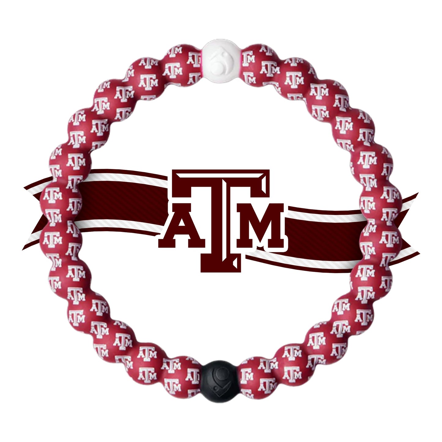 Lokai Collegiate Silicone Beaded Bracelet for Women & Men, Texas A&M University - Medium, 6.5 Inch Circumference - Silicone Jewelry Fashion Bracelet Slides-On for Comfortable Fit
