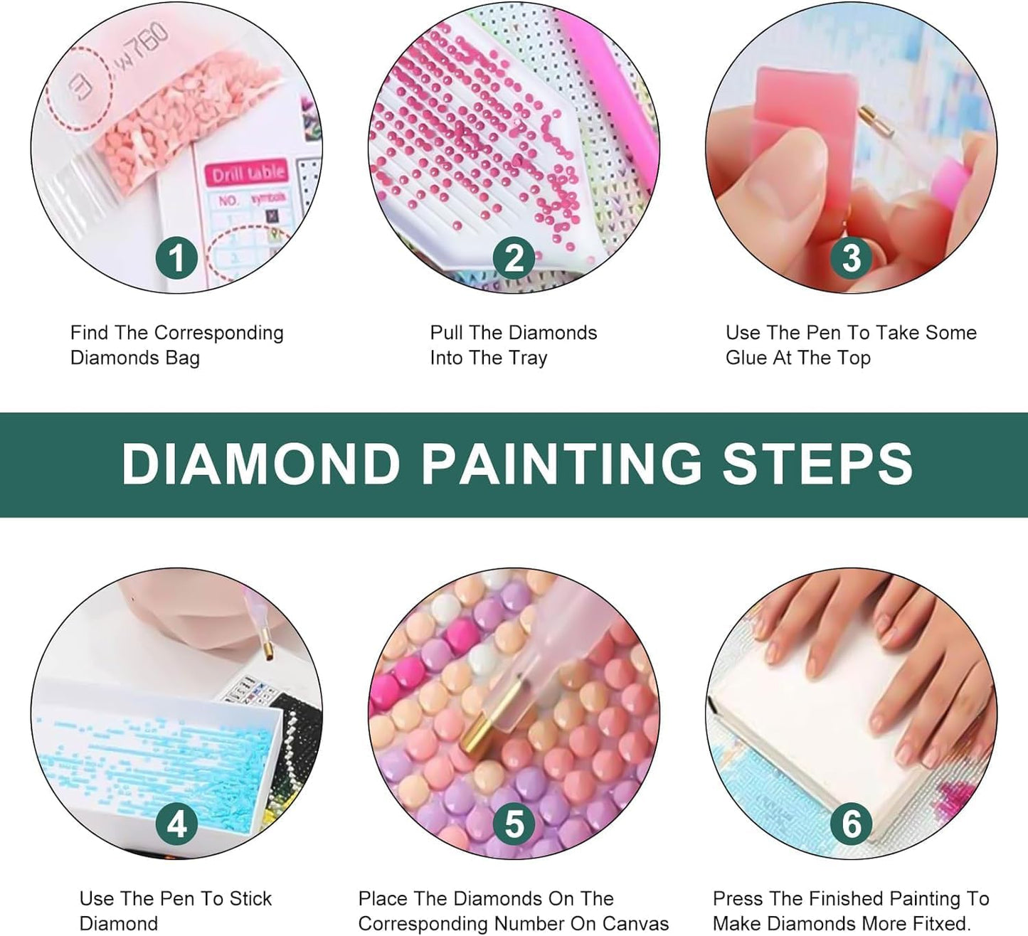 Zythron 4PCS Diamond Art Kits for Adults,Moon Diamond Art Landscape Diamond Painting Tree DIY 5D Full Drill Gem Art Painting Kit for Home Wall Decor Gifts 12x12 in