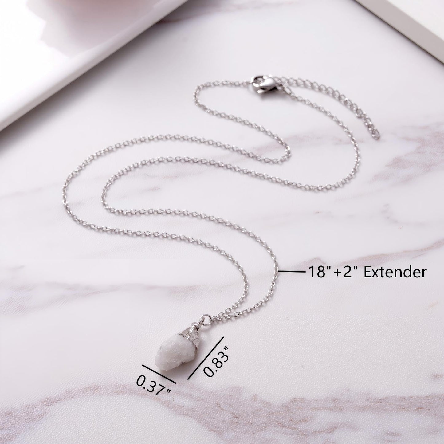 Ukodnus Moonstone Necklace for Women, New Beginnings Gifts for Women, Fresh Start Jewelry, Encouragement Gift, Starting Over New Chapter Graduation Divorce Recovery Gifts