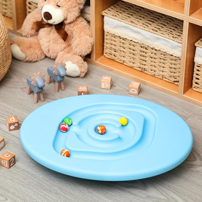 Maze Balance Board for Kids Plastic Wobble Rocker Balance Board with Mini Balls Load 170lb for Balancing Exercise Equipment Game Girls Boys Physical Therapy, 18.5 x 14.57 Inches