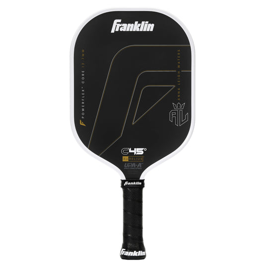 Franklin Sports PRO Pickleball Paddles – C45 Carbon Fiber Series - Official USAP + UPA Approved Pickleball Paddle - Aurelius 12.7mm Polymer Core - Official Shape of Anna Leigh Waters - Black/White