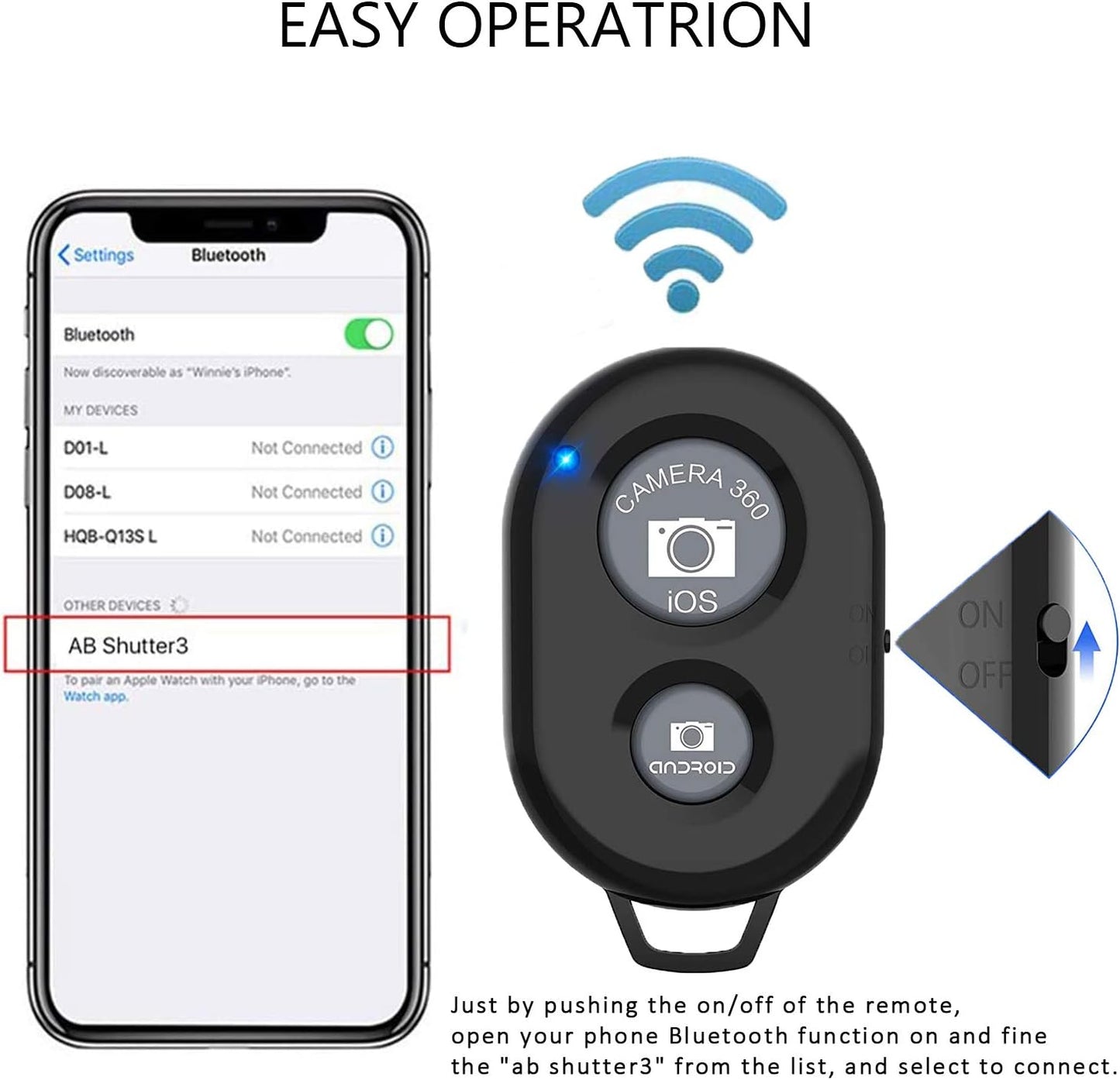 EszkozTA (Colorful-9-pack), Cellphone Remote Shutter for Smartphones and Tablets AOQIYUE Wireless Camera Remote Control
