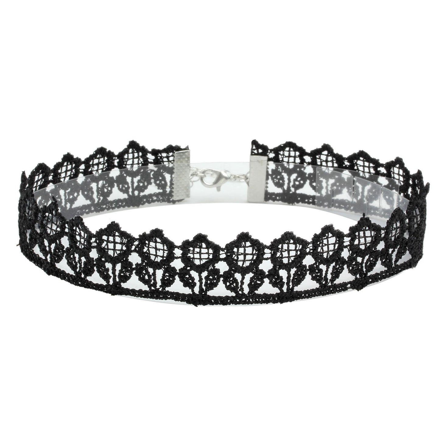 Eigso 8Pcs Gothic Tattoo Lace Choker Necklaces Set for Women Adjustable Black Collar Choker