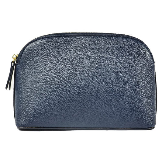 kamumanni Makeup Organizer for Women, Travel Cosmetic Storage Bag with Zipper Pu Leather Pouch for Purse (Navy Blue)