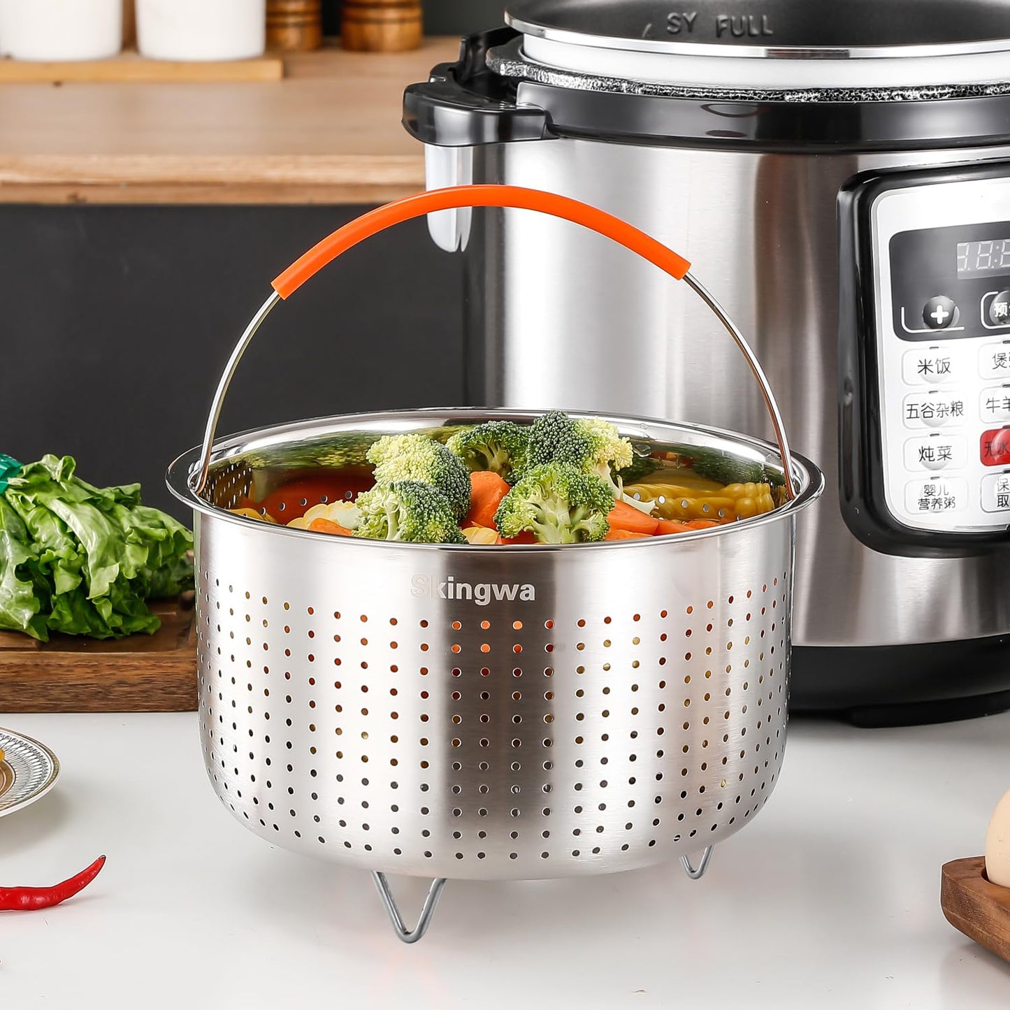 Steamer Basket for Instant Pot, Stainless Steel Vegetable Steamer Basket Insert for Pots (3qt)