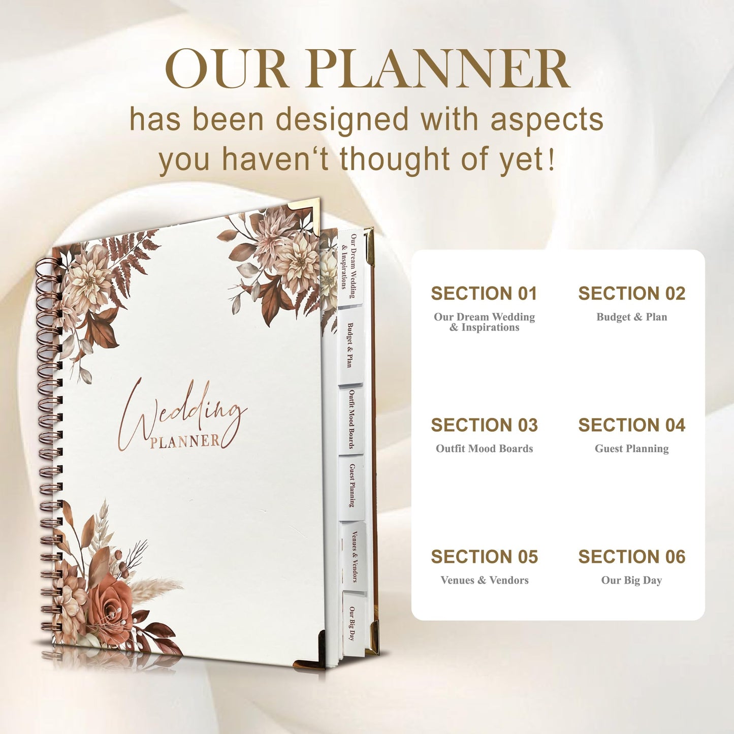 Wedding Planner Book and Organizer, Wedding Planner for Bride Gifts, Bridal Planning Binder, Engagement Gifts for Couples