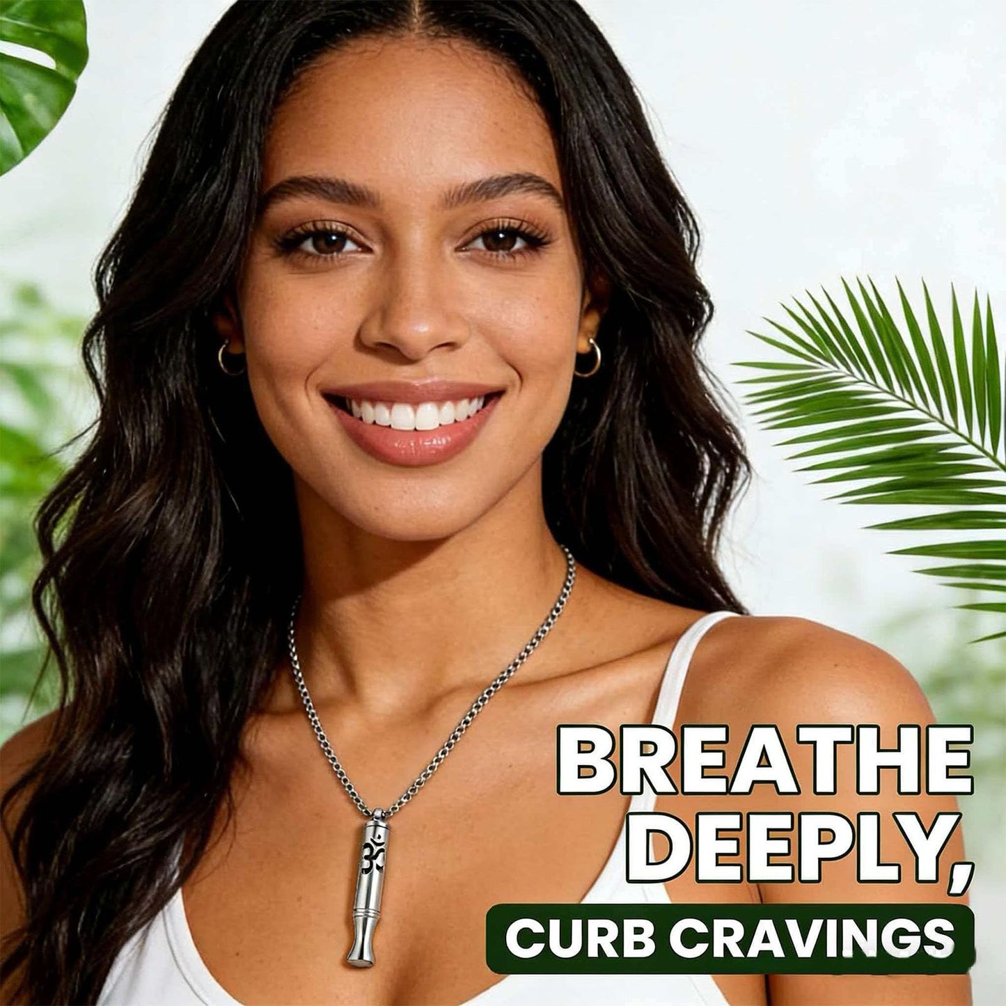 phaxud Stainless Steel Mindful Breathing Necklace with Aromatherapy Diffuser & Guided Meditation Cards, Calming Relaxation Tool for Meditation & Healthy Habit (Necklace with card, Black)
