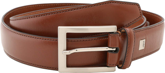 Johnston & Murphy Dress Belt - Belt for Men - Buckle Closure - Brushed-nickel Buckle Cognac 40 One Size