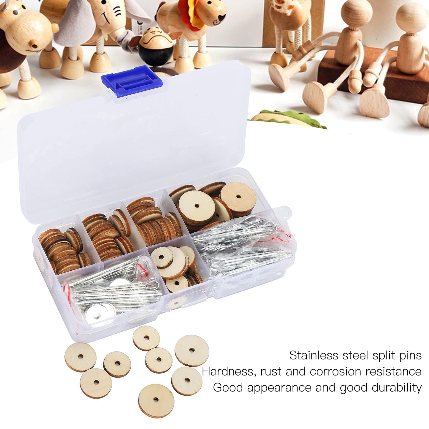 KooingTech Doll Joints, Craft Joint Doll Making Supplies 50 Sets Doll Movable Joints with Storage Box, Toy Joints Compatible with Teddy Bear Craft Doll Joint 12 14 16 18 20MM