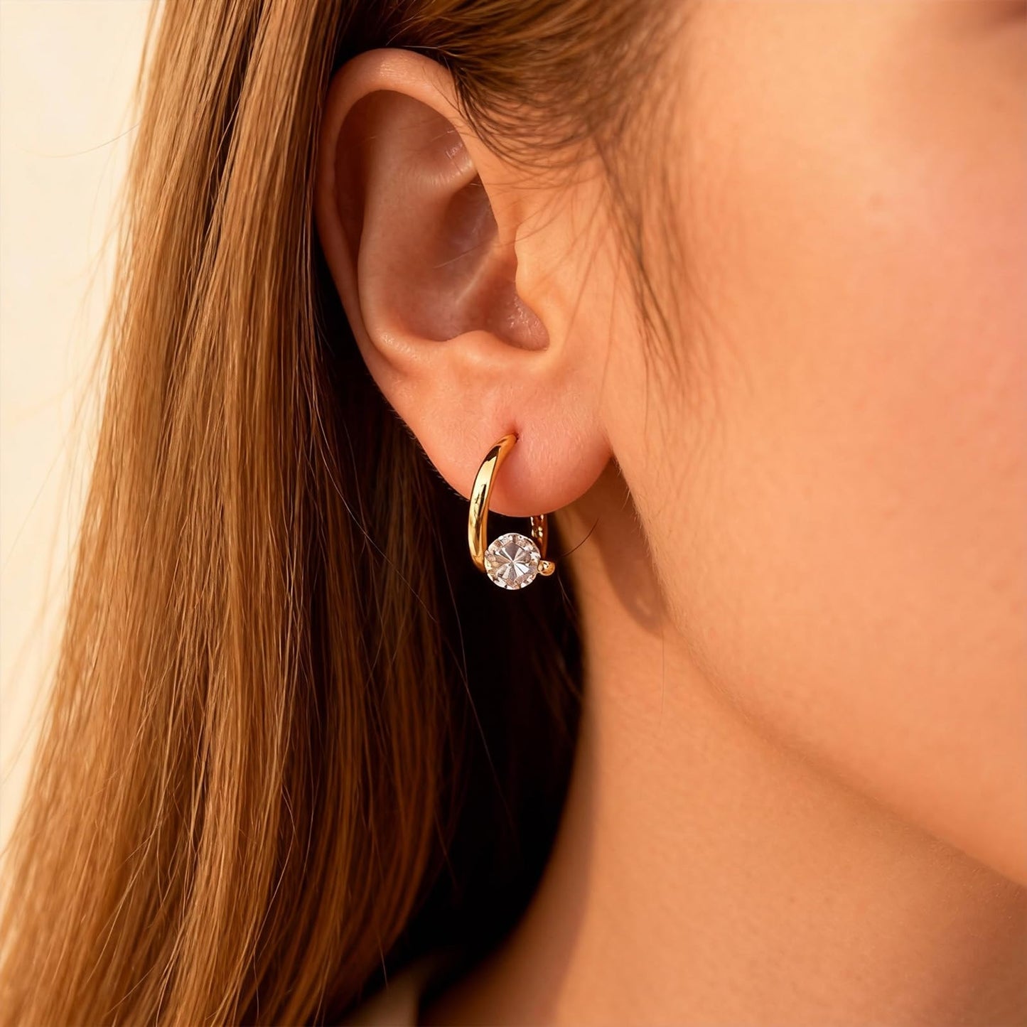 Lymphatic Earrings for Women Silver Zircon Hoop Huggie Earrings Dainty Fashion Jewelry Gifts