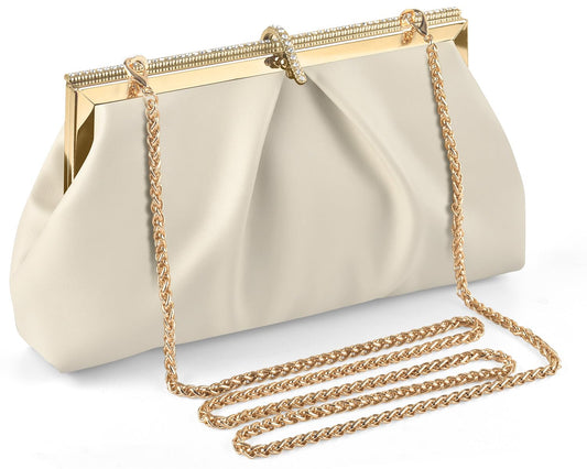 TINDTOP Clutch Purses for Women, PU Leather Formal Evening Bags Shoulder Party Handbags Wedding Cocktail Prom Clutches (A-Nude)