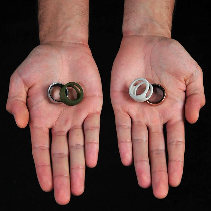 Rinfit Smart Ring Protector - Silicone Ring Enhancer for Active Lifestyle and Gym - StyleFit U.S. Design Patent - Stone, Size 12