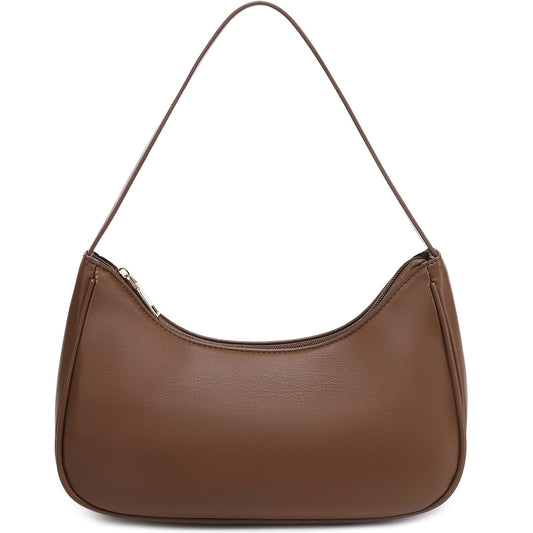 Fashion shoulder Bag for Women's Cute Hobo Tote Handbag Mini Clutch Underarm Purse for Daily Use/Work/Travel/Casual Outings (Coffee)