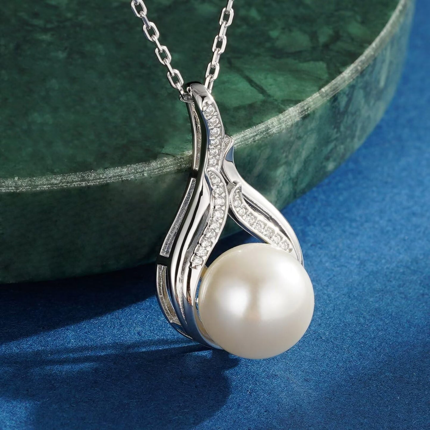 Iefil Wife Gifts - Wife Birthday Gift Ideas | Pearl Necklace for Women, Sterling Silver Necklace for Women, Pearl Jewelry