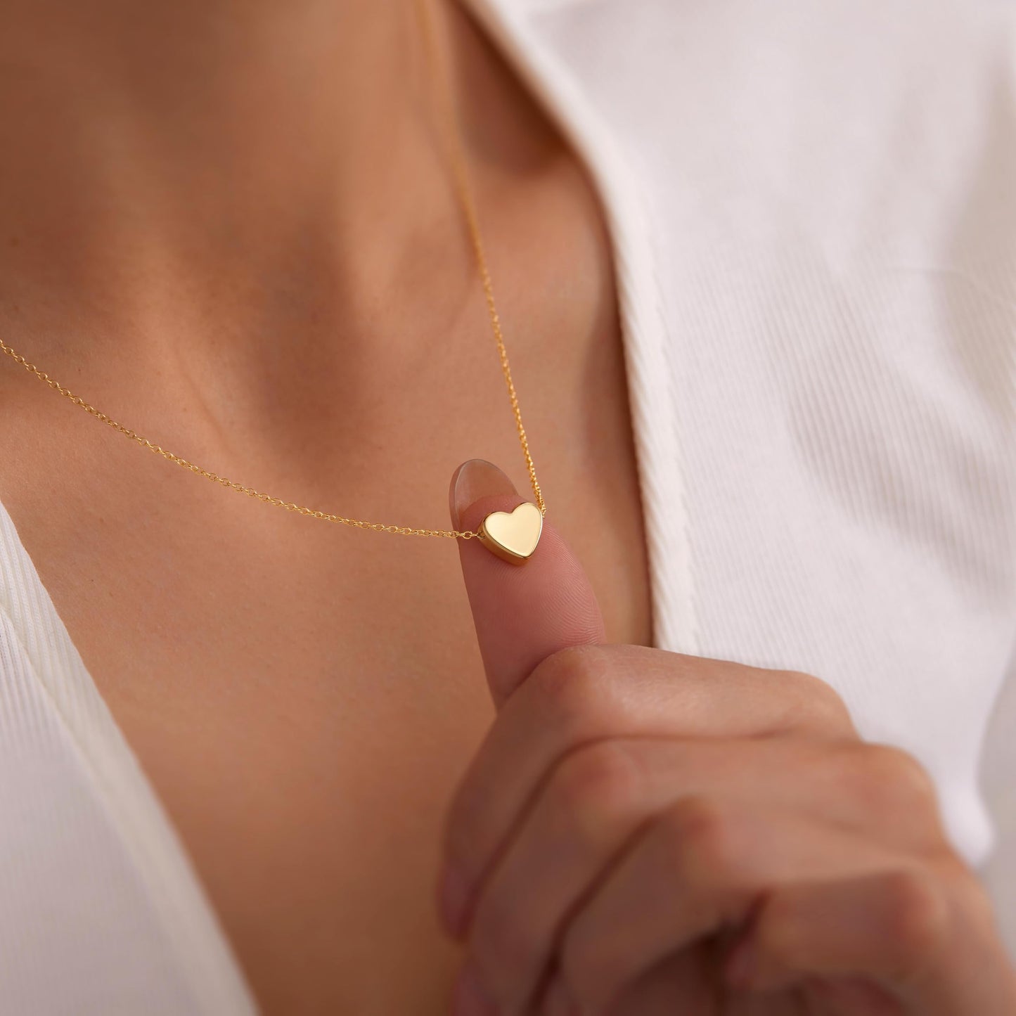 Poxtex Layered Tiny Gold Heart Necklaces for Women, Dainty Stackable Cute Heart Pendant Choker Necklaces, Valentine Gifts for Mom Wife Girlfriend Sister Friend Women Beauty Gifts for Young Women