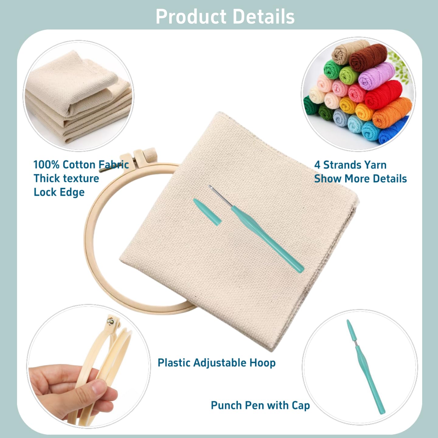 Punch Needle Kits Dachshund Dog Wear Hat Embroidery Starter Set with Hoop Easy for Beginners DIY Stress Relief Handmade Craft Hobby and Home Decor 20x20cm-1