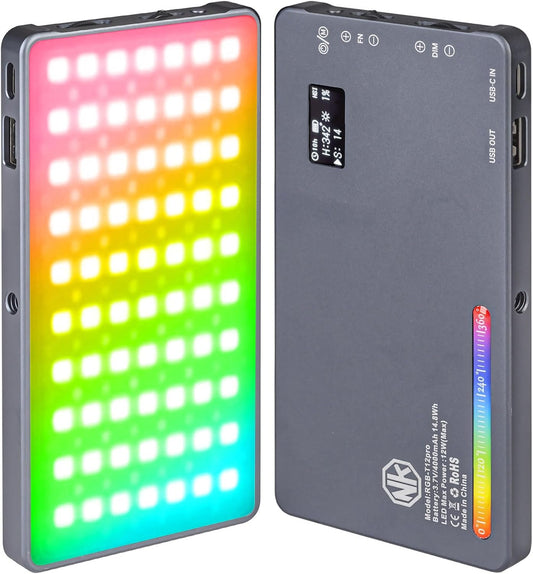 Nagnahz T12 Light,12W 2500-8000K, 4000mAh 21 96+, Pro RGB Video Portable LED Camera Light with Rechargeable Battery