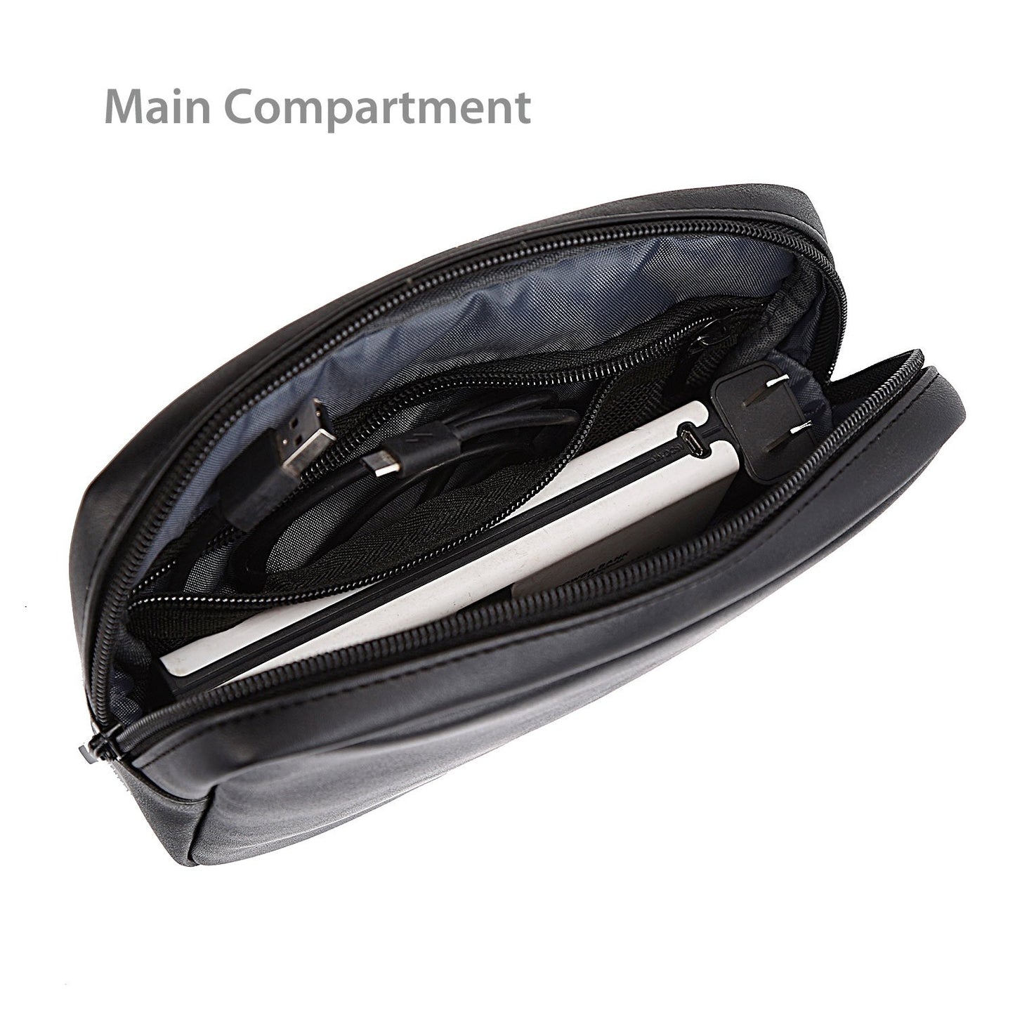 ProCase Accessories Bag Organizer Power Bank Case, Electronics Accessory Travel Gear Organize Case, Cable Management Hard Drive Bag -Black