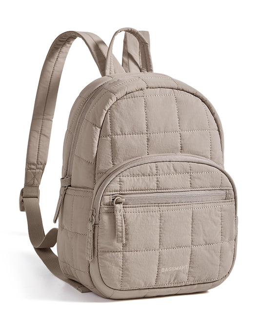 BAGSMART College Laptop Backpack, Mini Backpack for Women, Lightweight Small Backpack Purse, Bookbag for Work College, Water Resistant, Camel