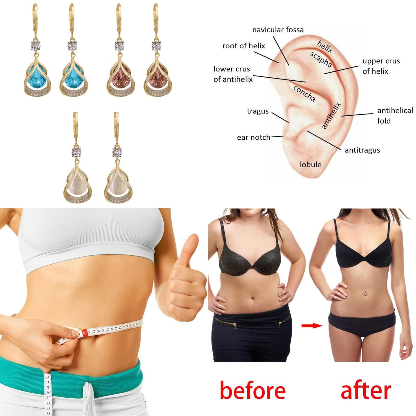 Flysmus Halolux Lymphvity Earrings lovefinity™ lymphvity Atheniz Earrings Dorina Ear Acupressure Detox Earrings for Women Ear Allure Earrings Non Piercing Acupressure Earrings Jewelry Gifts for Teen