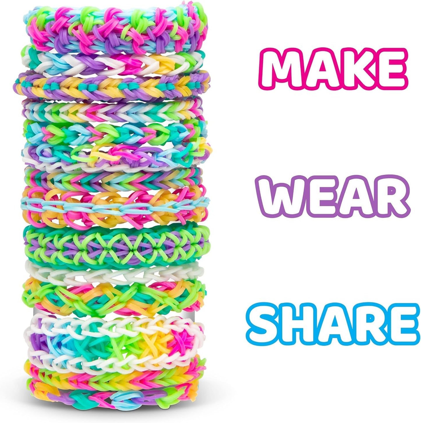 Rainbow Loom Original Rubber Band Bracelet Making Kit - 628 Pcs Loom Kit with Loom Board, Metal Hook, 600 Bands, C-Clips - Ages 7+, 2014 Toy of the Year