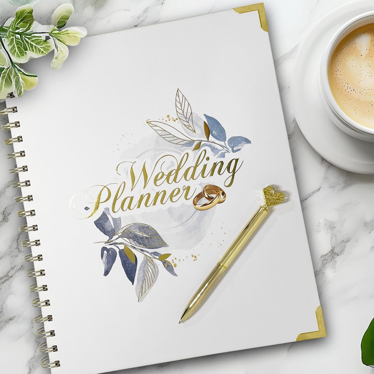 NATHMC STORE Wedding Planner Book and Organizer, Bridal Planner Includes Countdown Calendar, Beautiful Pen, Wedding Planning Book, Budget Planner, Wedding Timeline, Vendor Contacts.