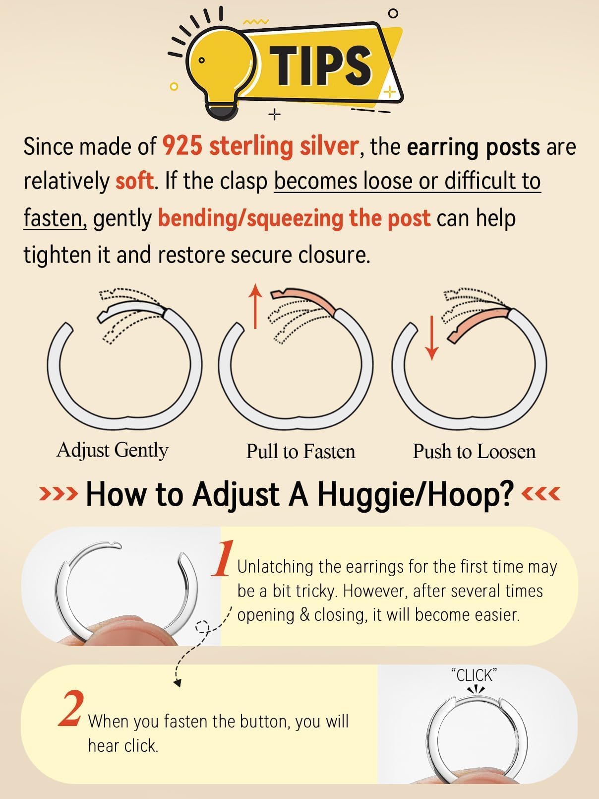 FaithHeart 925 Sterling Silver Cubic Zirconia Huggie Hoop Earrings, Small Silver Hoop Earring for Women, 14K Gold Hypoallergenic Cartilage Earrings for Women 8mm