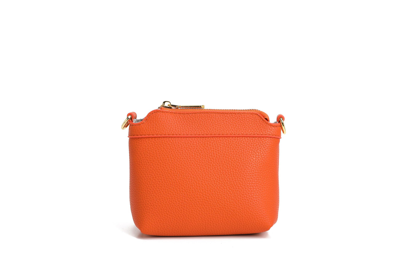 Women's small crossbody bag made of synthetic leather, mini bucket style shoulder bag with scarf, detachable shoulder strap (orange)