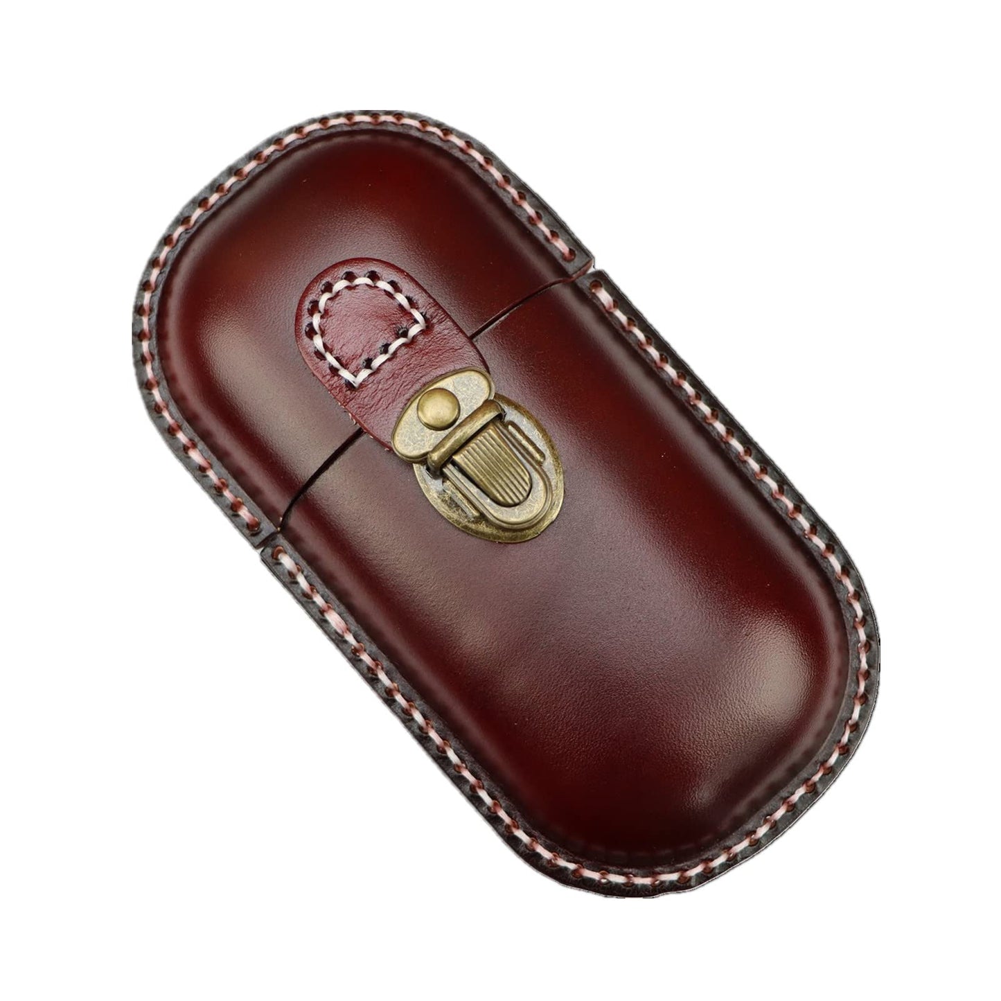 Fanyixuan Leather Eyeglass Case Hard Shell Retro Men And Women Sunglasses Nearsighted Glasses Locking clasp Protection Box (Crimson)