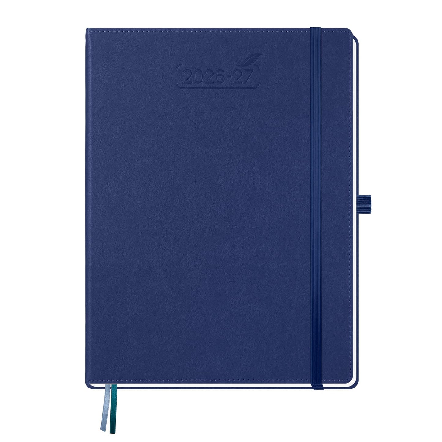 BEZEND Weekly Planner 2026-2027 (8.5" x 11") with Hourly Timeslots (Jul 26-Dec 27) 18 Months Academic Calendar & Monthly Tabs, Ideal for Students, Work & Home, PU Leather Hardcover -Blueberry