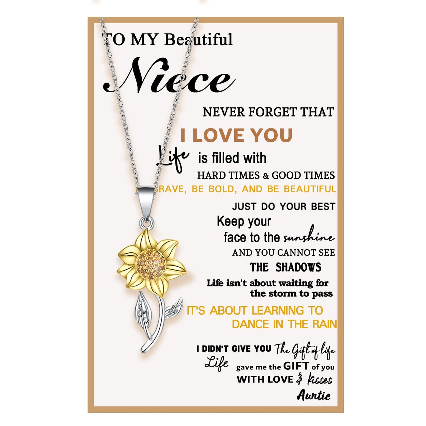 Tarsus Niece Gifts from Auntie, Niece Gifts Necklace Present Jewelry from Aunt