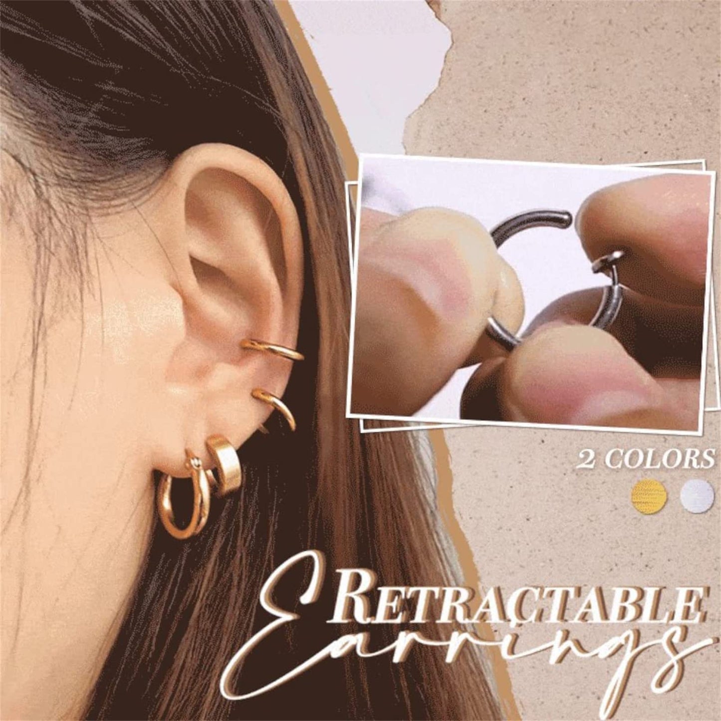 5 Pairs Nature Skinny Acupressure Slimming Retractable Earrings Non Piercing Acupressure Slimming Earrings Lymph Germanium Earrings for Women and Men