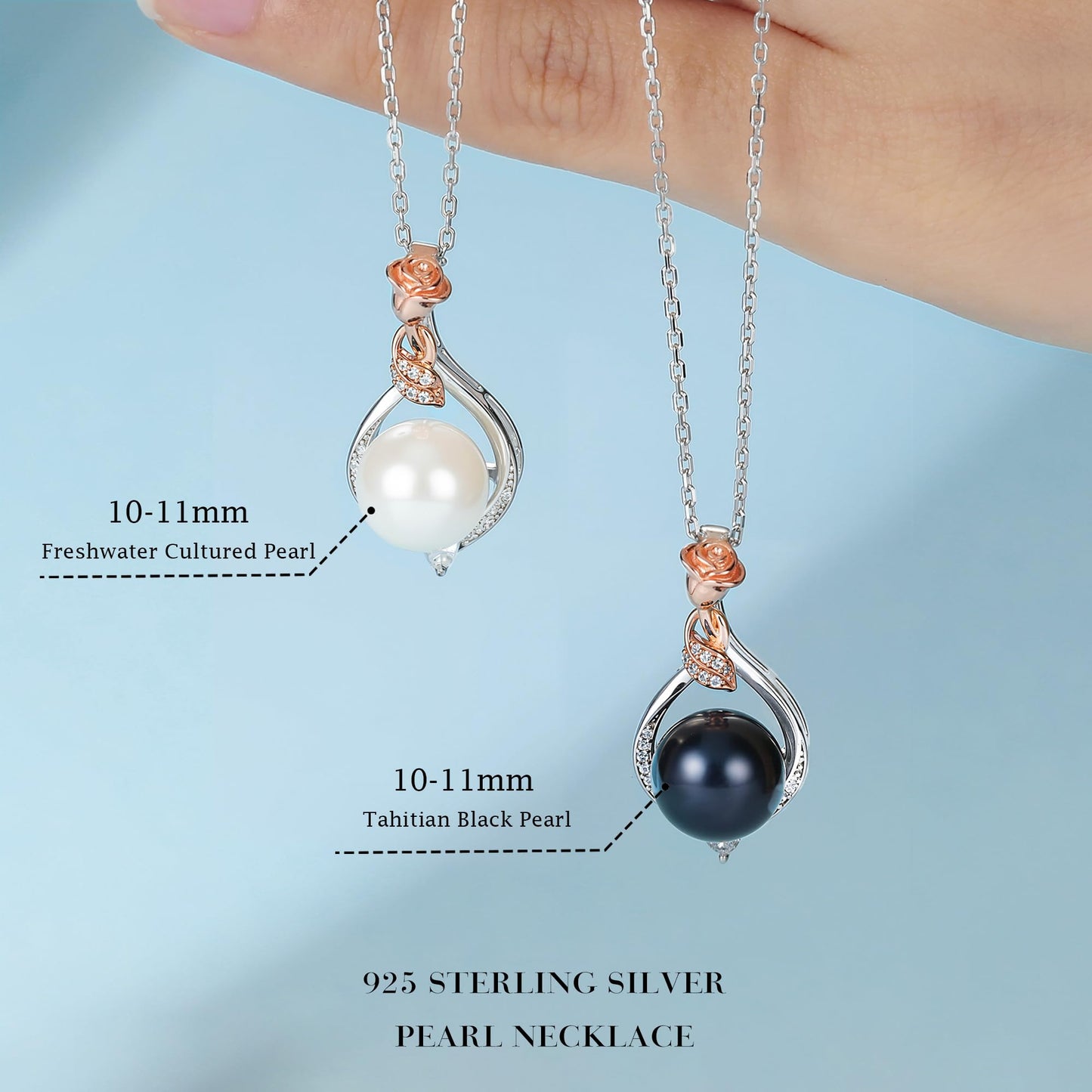 Iefil Anniversary Birthday Gifts for Women Wife, Black Pearl Necklace, Mothers Day Gift Christmas Valentines Day Gifts for Mom Wife