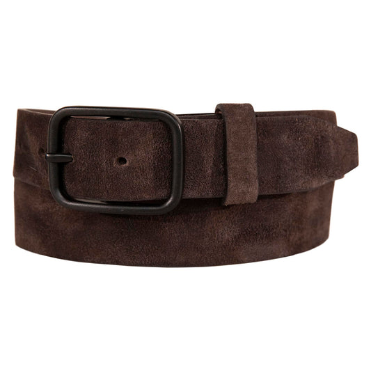 Lucky Brand Men's Jeans Leather Belt | Classic | Casual | Everyday | American Heritage | Genuine Leather | Metal Buckle, Distressed Suede - Brown, 40 Inch