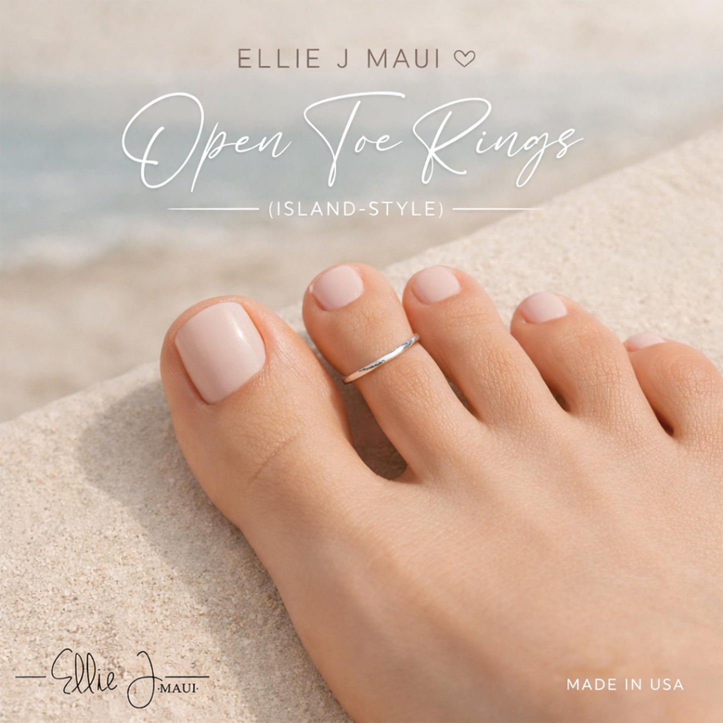 Ellie J Maui Open Toe Rings for Women, Handmade Adjustable 925 Sterling Silver, Real 14K Gold Filled & Rose Gold Filled Beach Design - Fashion Gift & Unique Jewelry (goldfilled Set of 2)