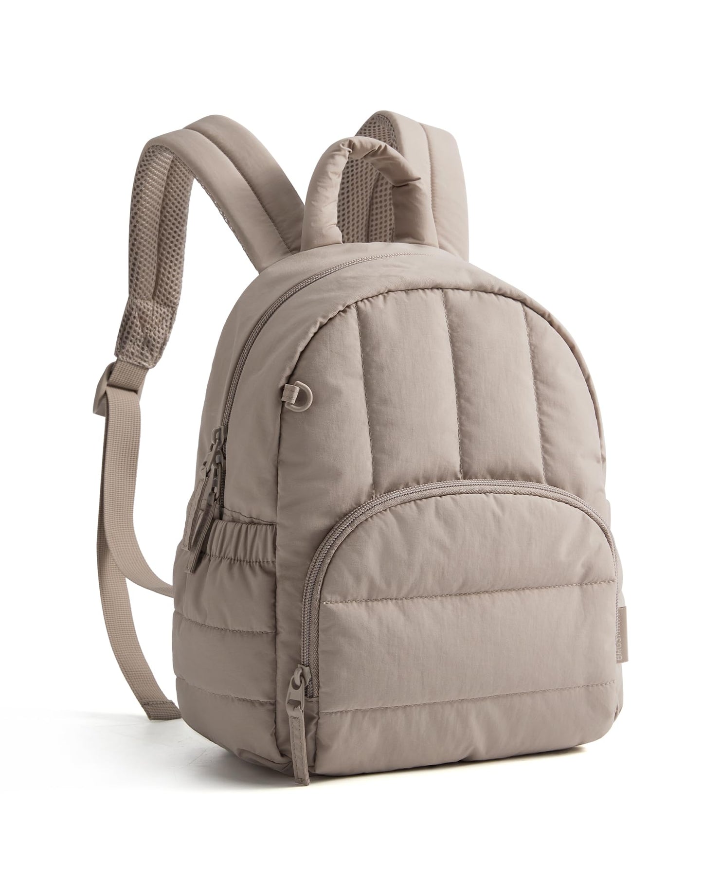 BAGSMART Mini Backpack for Women, Lightweight Puffer Small Backpack Purse, Quilted Casual Travel Daypack, Cute Water-Resistant Bookbag for Daily, Brown
