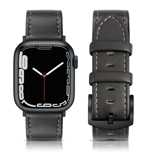 EDIMENS Leather Bands Compatible with Apple Watch 49mm 45mm 42mm 44mm Band Men Women, Vintage Genuine Leather Wristband Replacement Band Compatible for Apple Watch iwatch Series 9 8 7 6 5 4 3 2 1 SE2