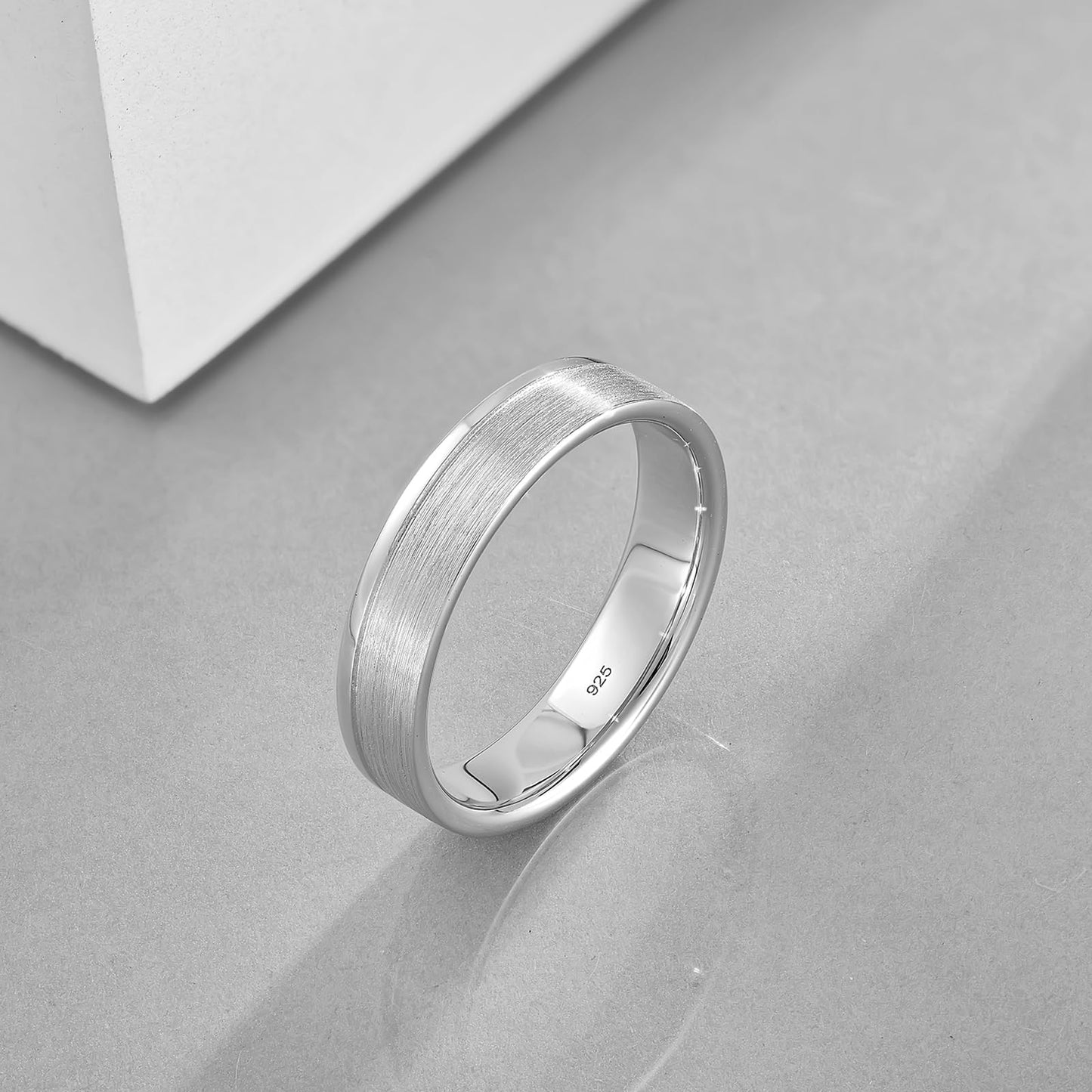 STARCHENIE Mens Wedding Band, 925 Sterling Silver 5MM Ring for Men Women Comfort Fit, Size 7-12