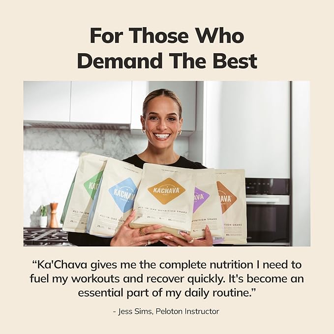 Ka?™Chava All-In-One Nutrition Shake Blend, 5 Flavor Sample Pack, 5 Servings, 85+ Superfoods & Nutrients, Meal Replacement, Greens Plant-Based Superfood Powder Protein Drink, Digestive Enzymes & Probiotics, Vegan Dairy Gluten Free