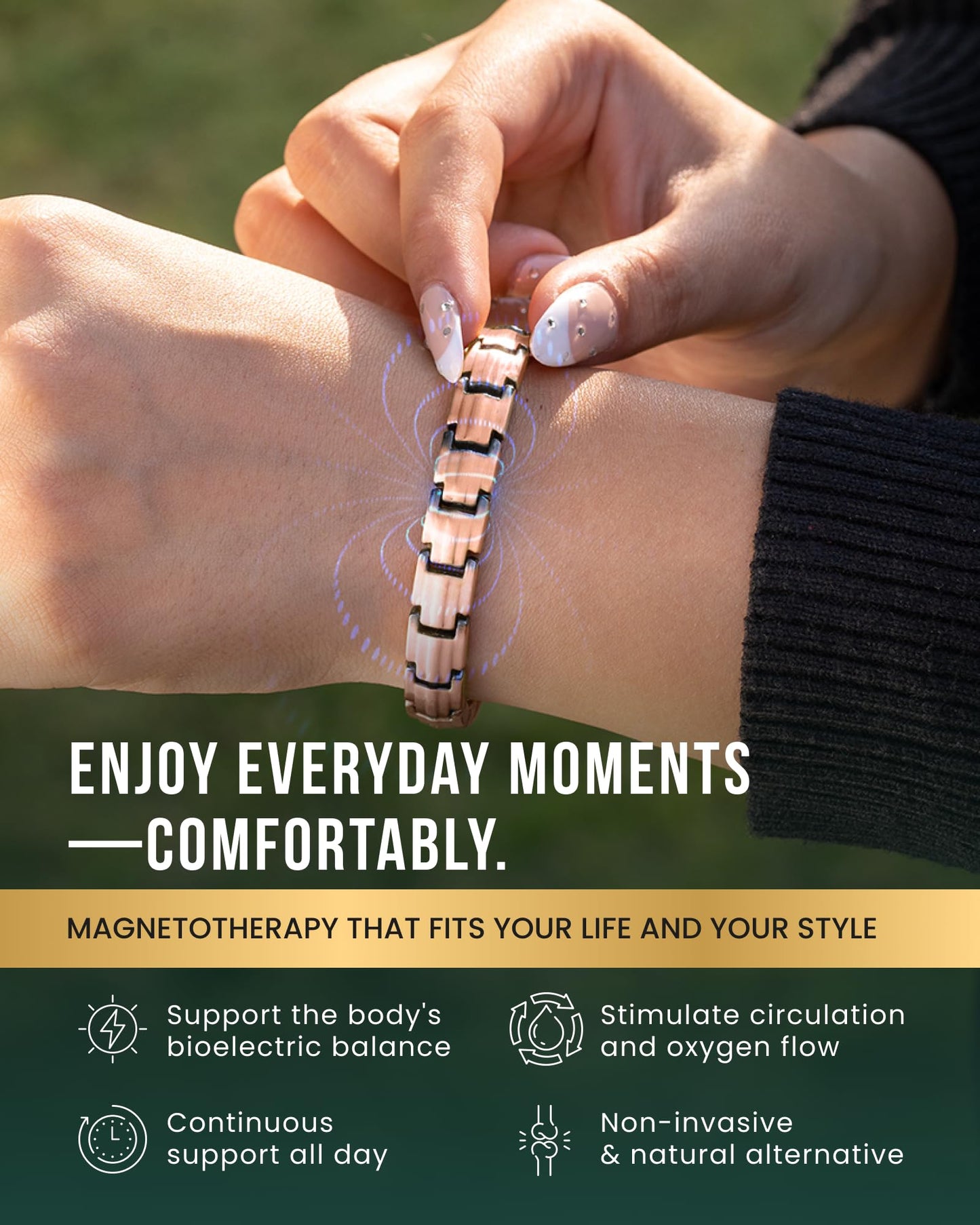 MagnetRX® Magnetic Copper Bracelets for Women - EllipseMAX 5X Strength 5,000 Gauss Magnets - Designed in USA & Patent Pending - Premium Womens Copper Bracelet with Adjustable Length