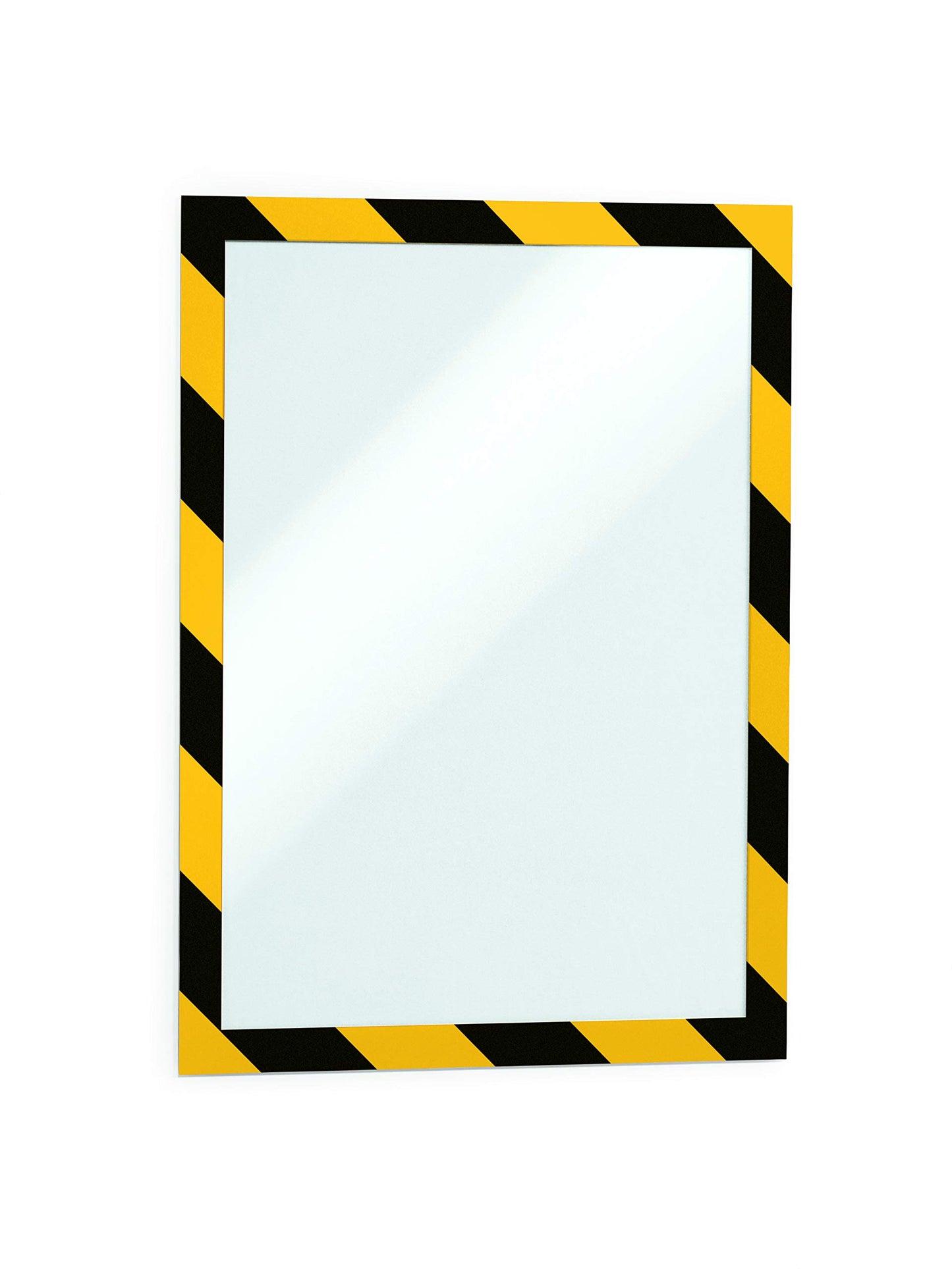 Durable Duraframe Self-Adhesive Magnetic Security Sign Holder - Letter-Size 8.5" x 11" Inch - Yellow & Black Magnetic Frame