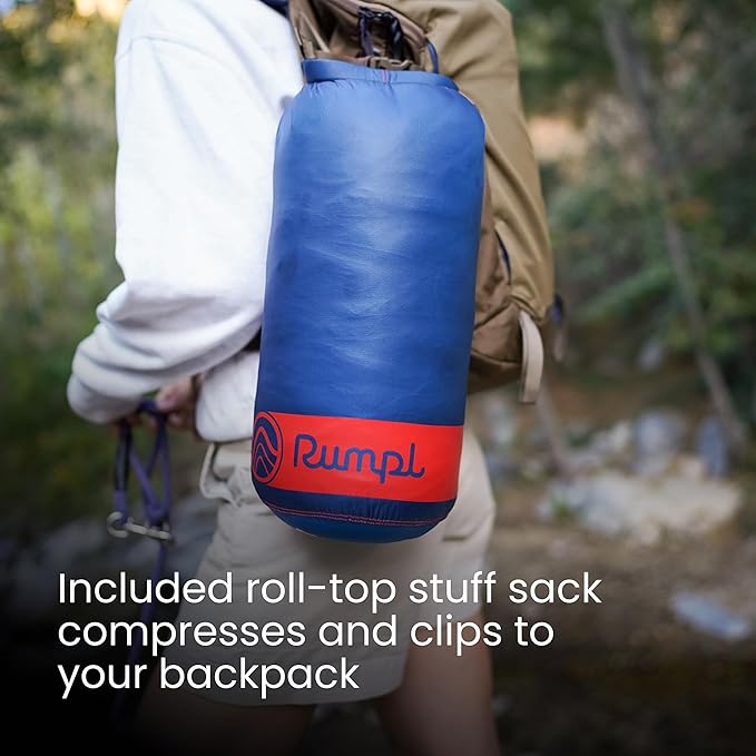 Rumpl Original Puffy Blanket - Warm, Water-Resistant Camping Blanket with 100% Recycled Synthetic Insulation, 52"x75", Original Puffy V2, Valley Dawn