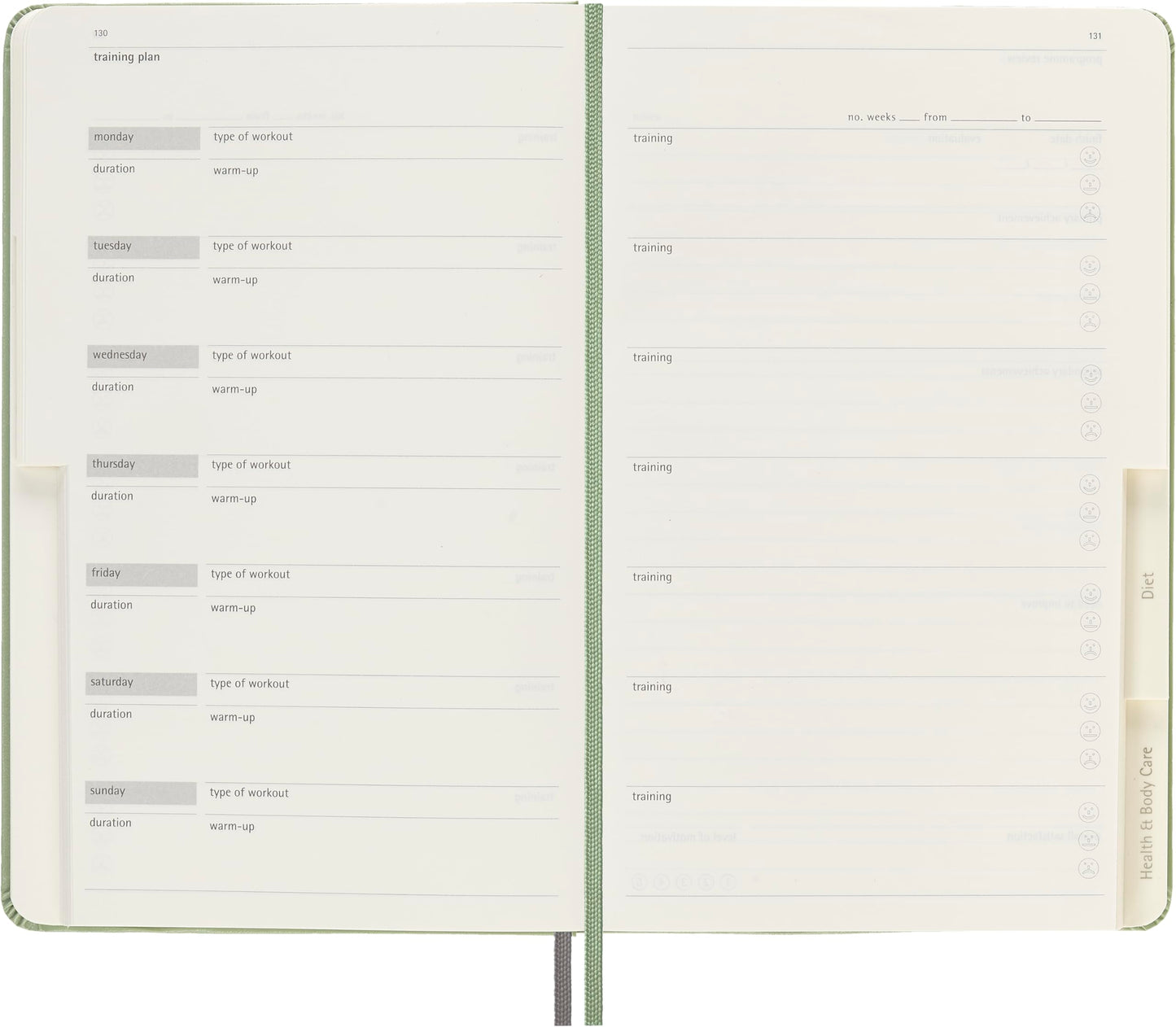 Moleskine Passion Journal, Wellness, Hard Cover, Large (5" x 8.25") Willow Green, 400 Pages