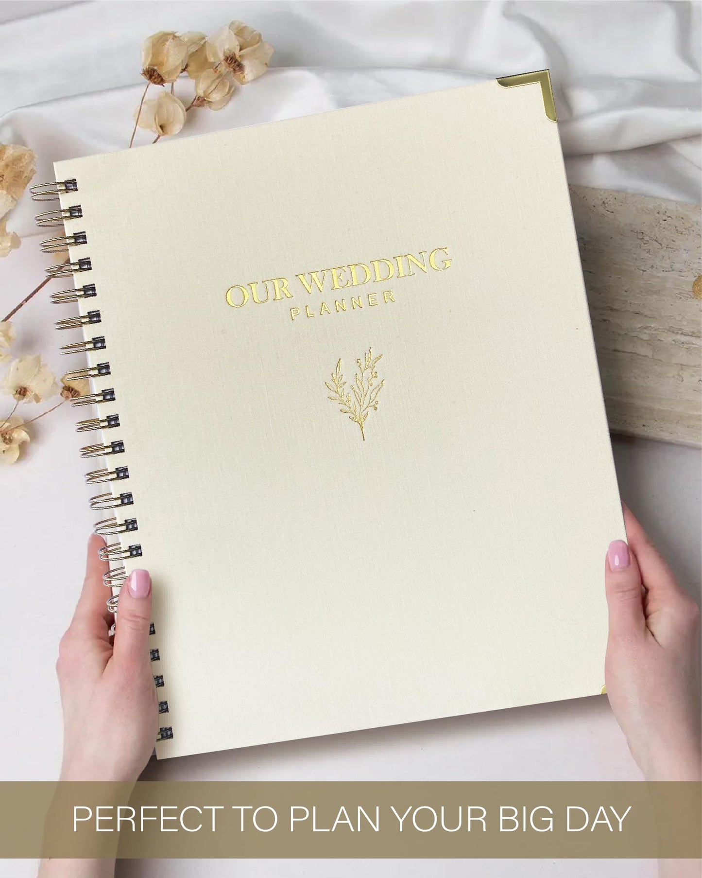 GroomBrideGifts Wedding Planner Book and Organizer, Engagement Gifts for Couples, Bride to Be Gifts, Wedding Planning Binder with Checklists, Pockets & Calendars