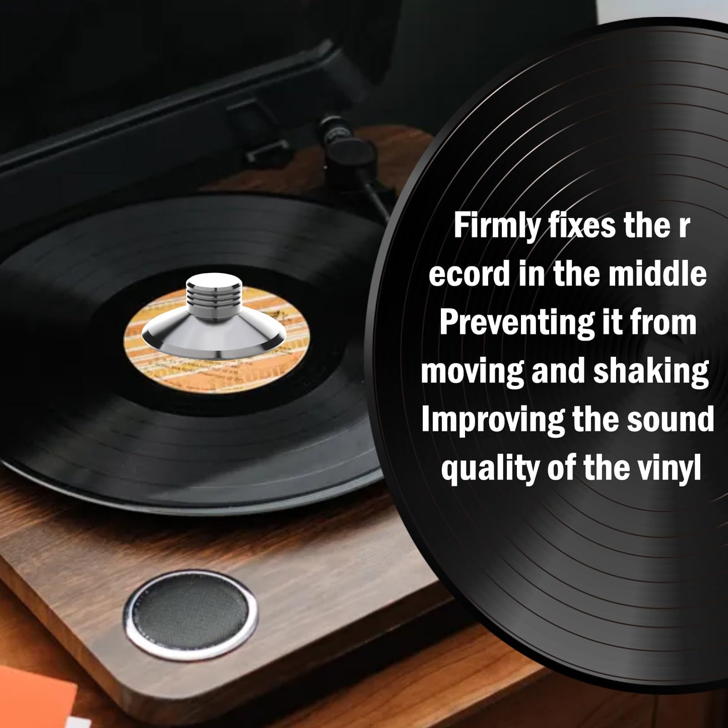 Audiophile 124G/4.3OZ Record Weight Stabilizer Aluminum Turntable Weight Disc Stabilizer Vibration Reducer with Protective Soft Pad for HiFi LP Record Player Tone Arm (Silver)