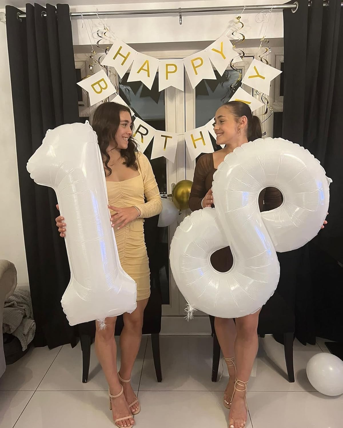 Skiennix 40-Inch White Number 8 Balloon - Translucent Birthday Decorations for Boys & Girls