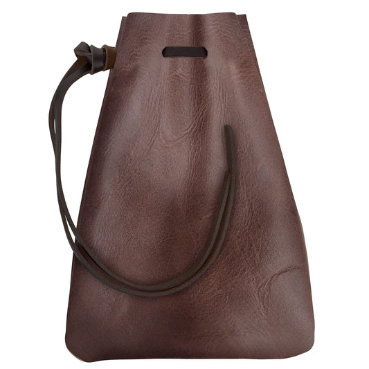Nabob Leather Leather Drawstring Pouch, Coin Bag, Medicine Tobacco Pouch Medieval Reenactment Made in U.S.A Size 8.5" x 6"