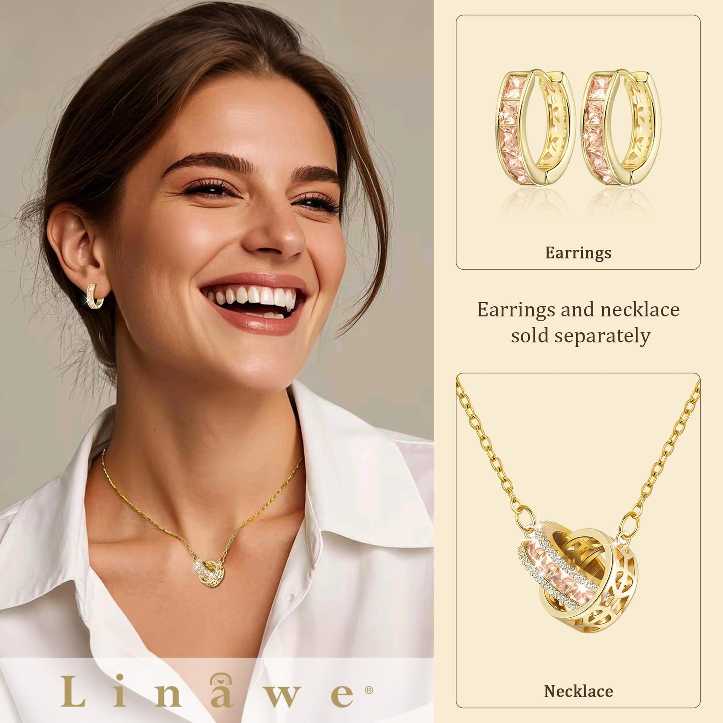 Linawe Gold Hoop Earrings for Women - Moissanite Huggie, Small Cubic Zirconia Mini, Cartilage Cuff Preppy, Safety Pin Flat Back - Trendy Yellow Earrings