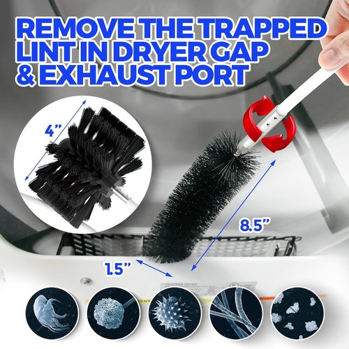 Holikme Dryer Vent Cleaner Kit - 35 Feet Flexible Lint Brush with Drill Attachment | Ideal for Duct Cleaning